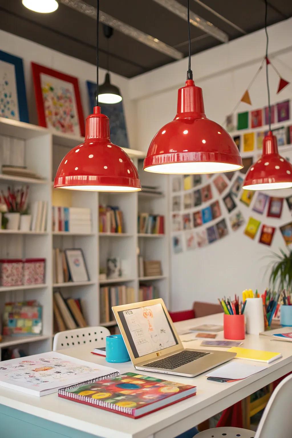 Vibrant fixtures inject a burst of color and ingenuity into your space.
