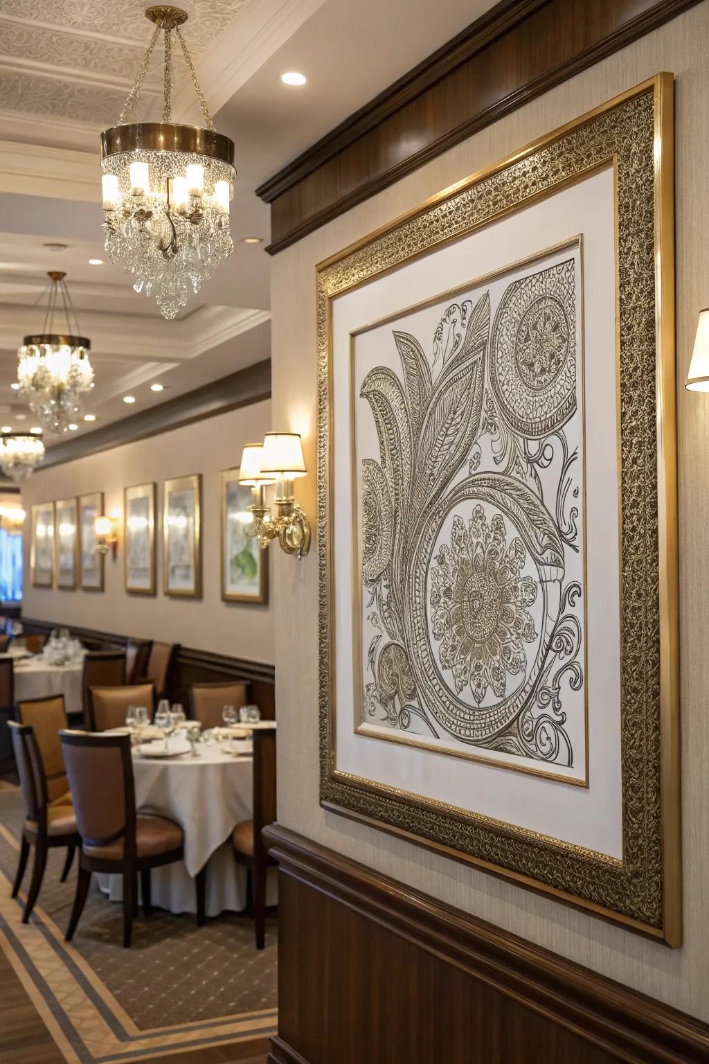 Add a touch of luxury using metal line art.