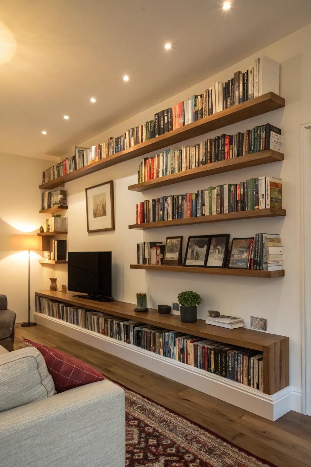 Convert your literature into an embellished showcase upon shelves.