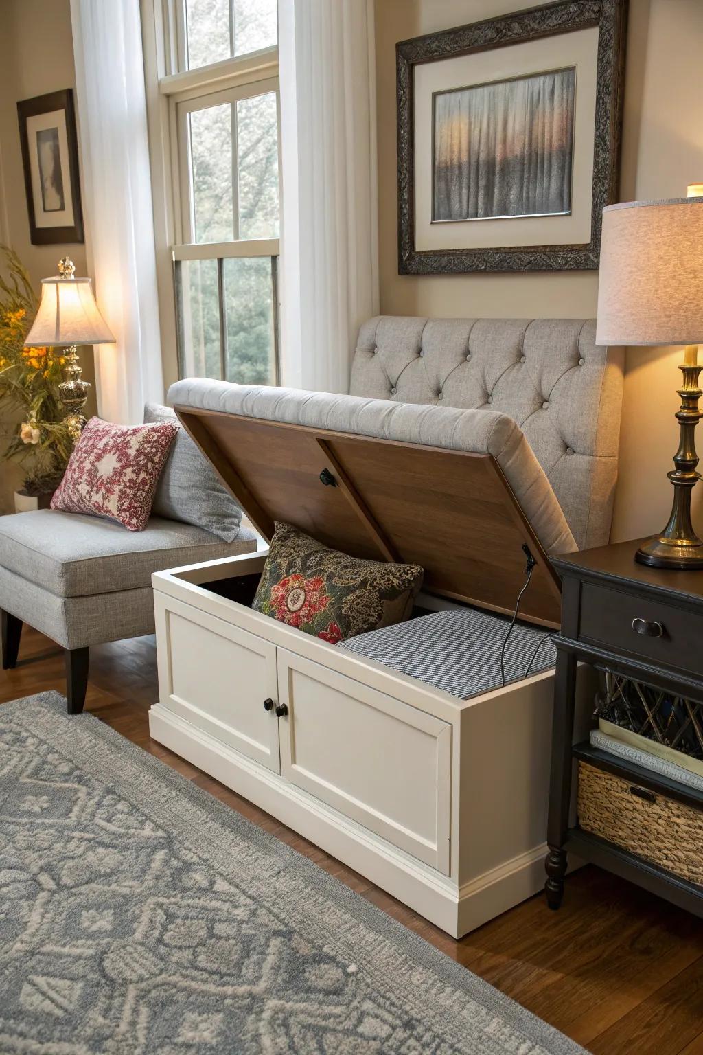 Convertible furniture provides dual functionality in small spaces.
