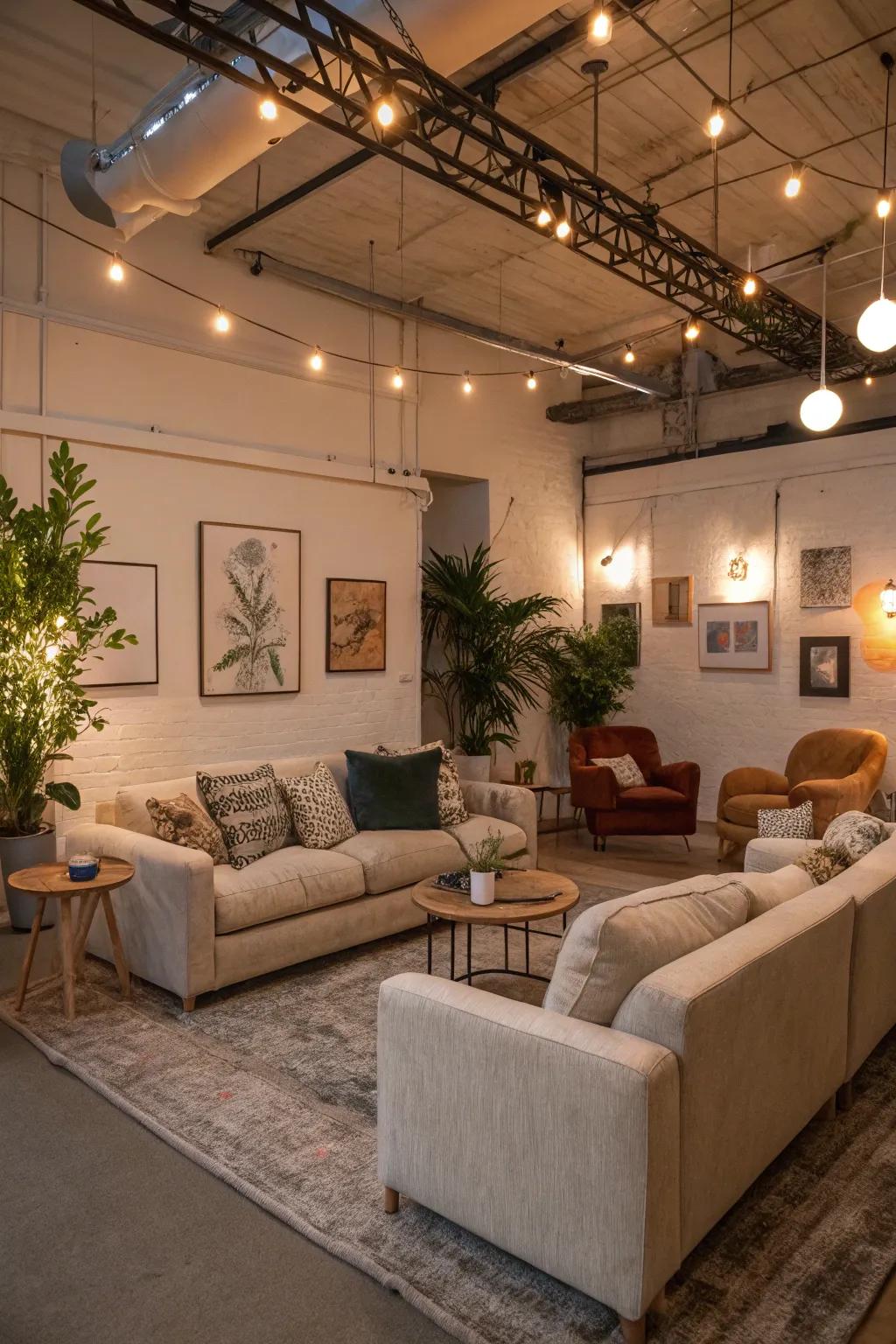 Comfortable habitat having inviting seating.