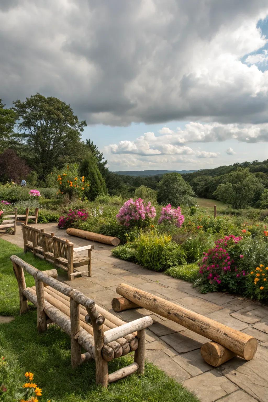 Lumber fashioned into exterior outfitting for an outdoor space.