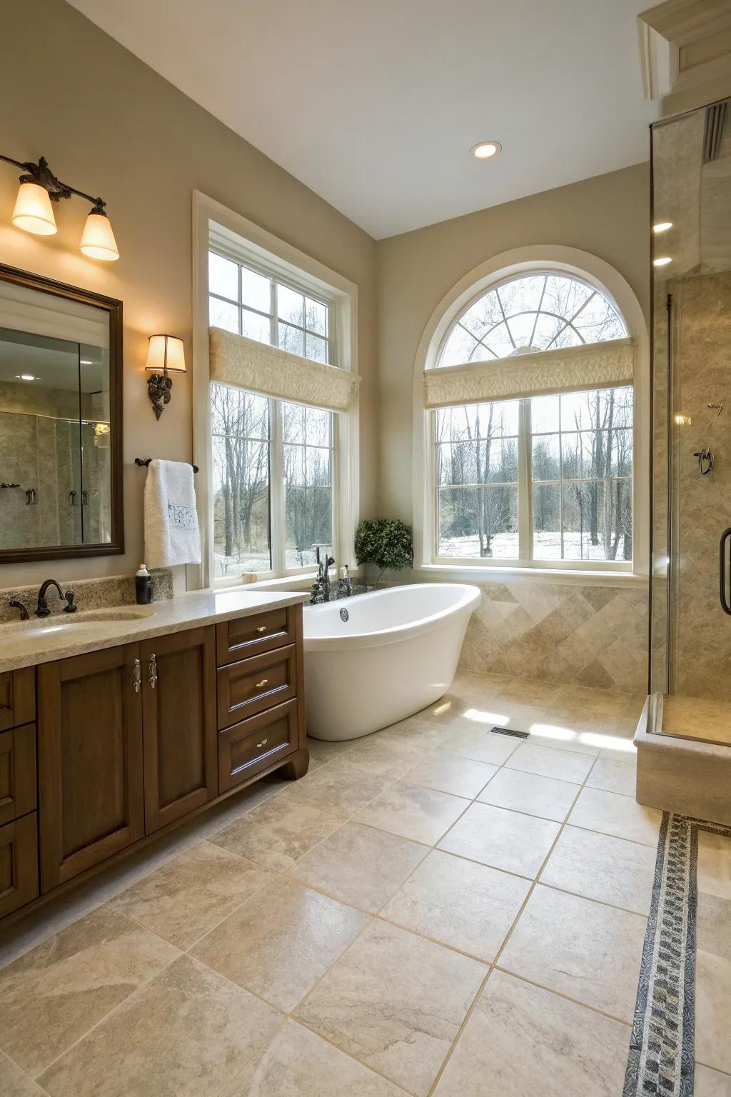 Earthenware tile floors blend resilience with elegance in upscale spaces.