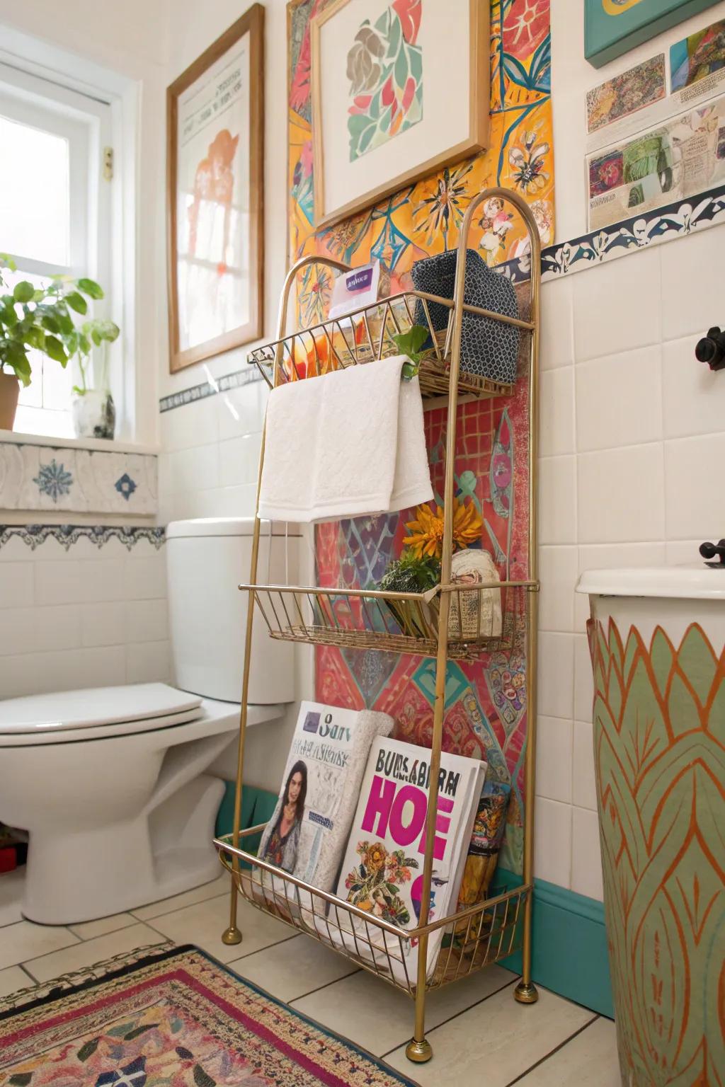 Wire racks bring decorative flair to any space.