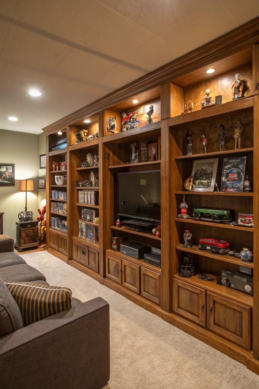 Custom shelving enhances your space.