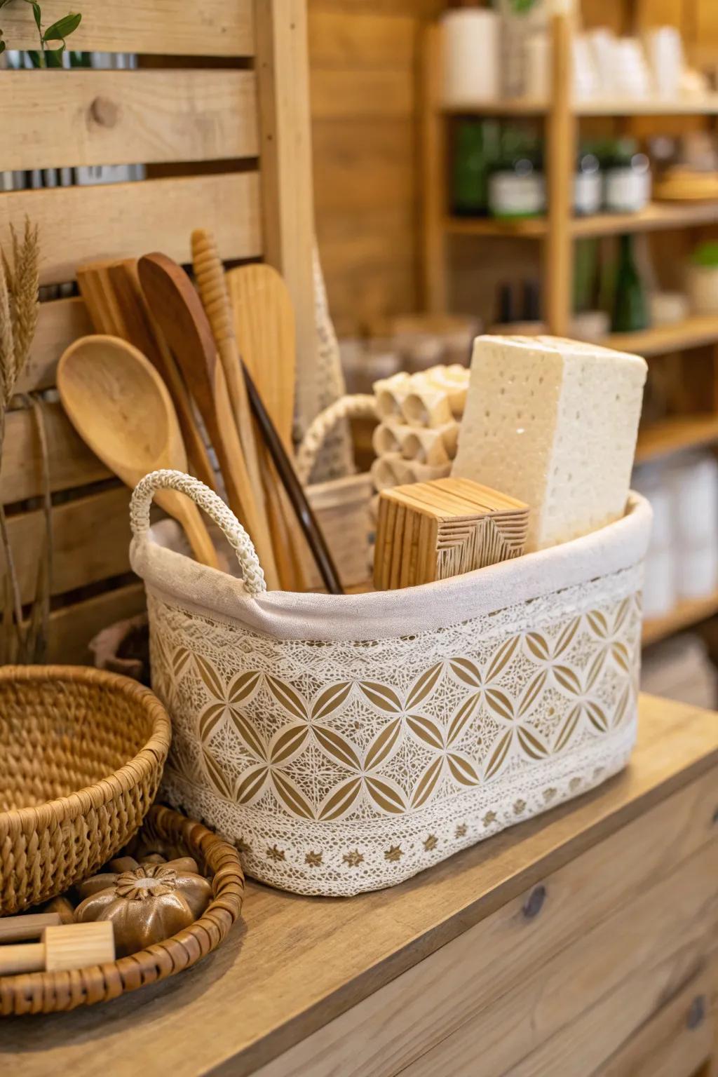 An eco-friendly May basket packed with sustainable gifts.