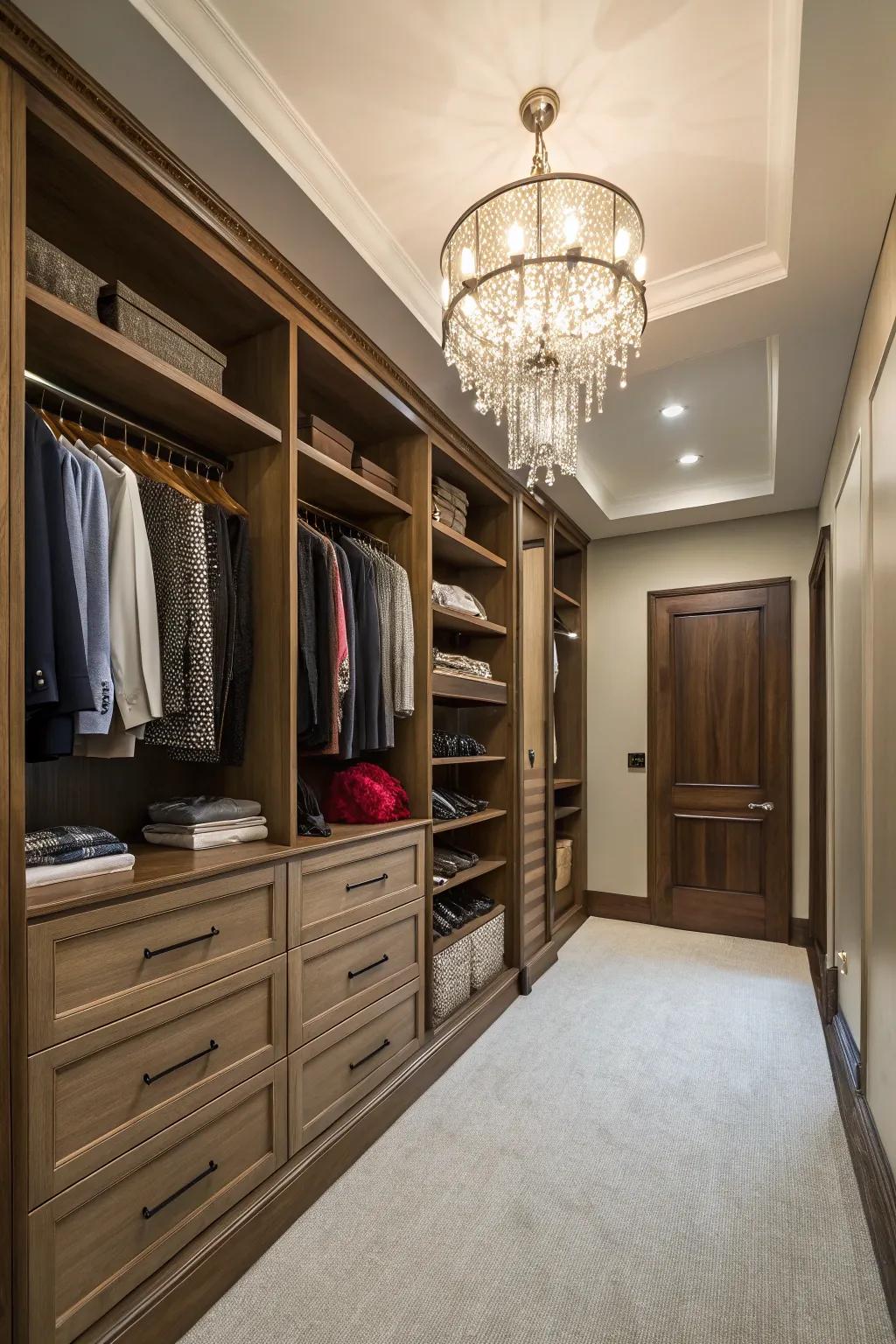 A premium element that adds beauty to the closet area.
