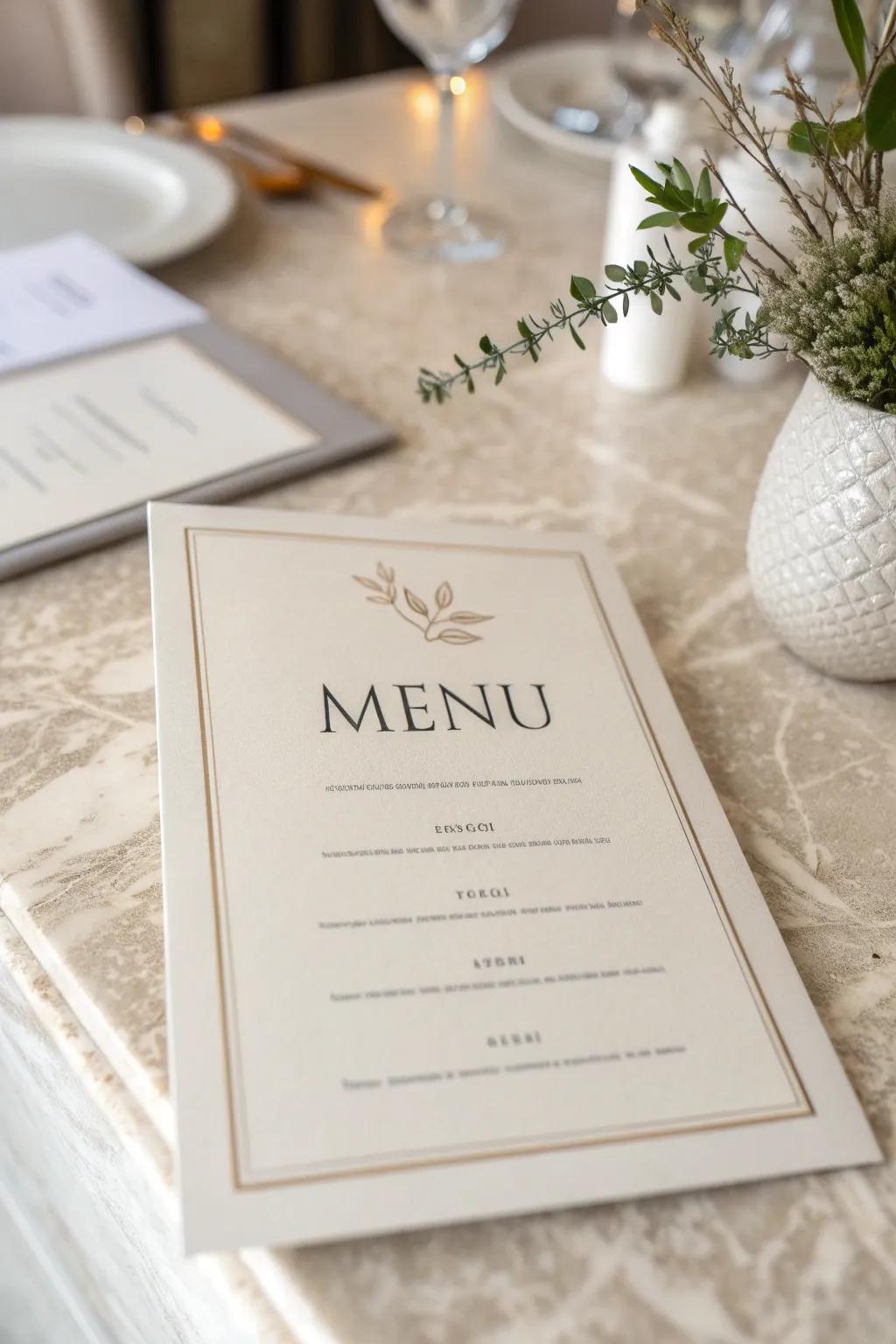 A fusion of modern and traditional styles for a versatile menu layout.