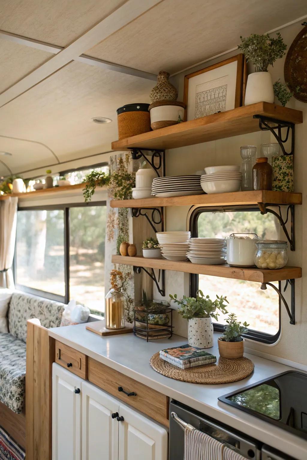 Custom shelving unites style with practicality.