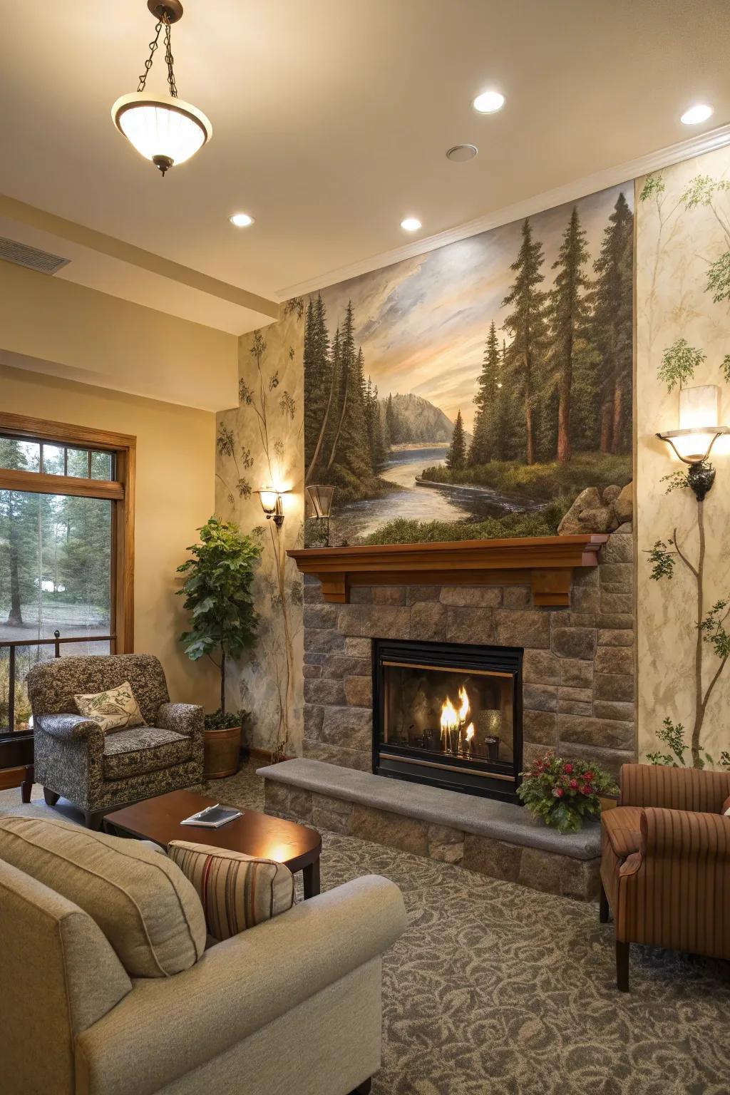 Nature-inspired artworks connect your area to the external environment.