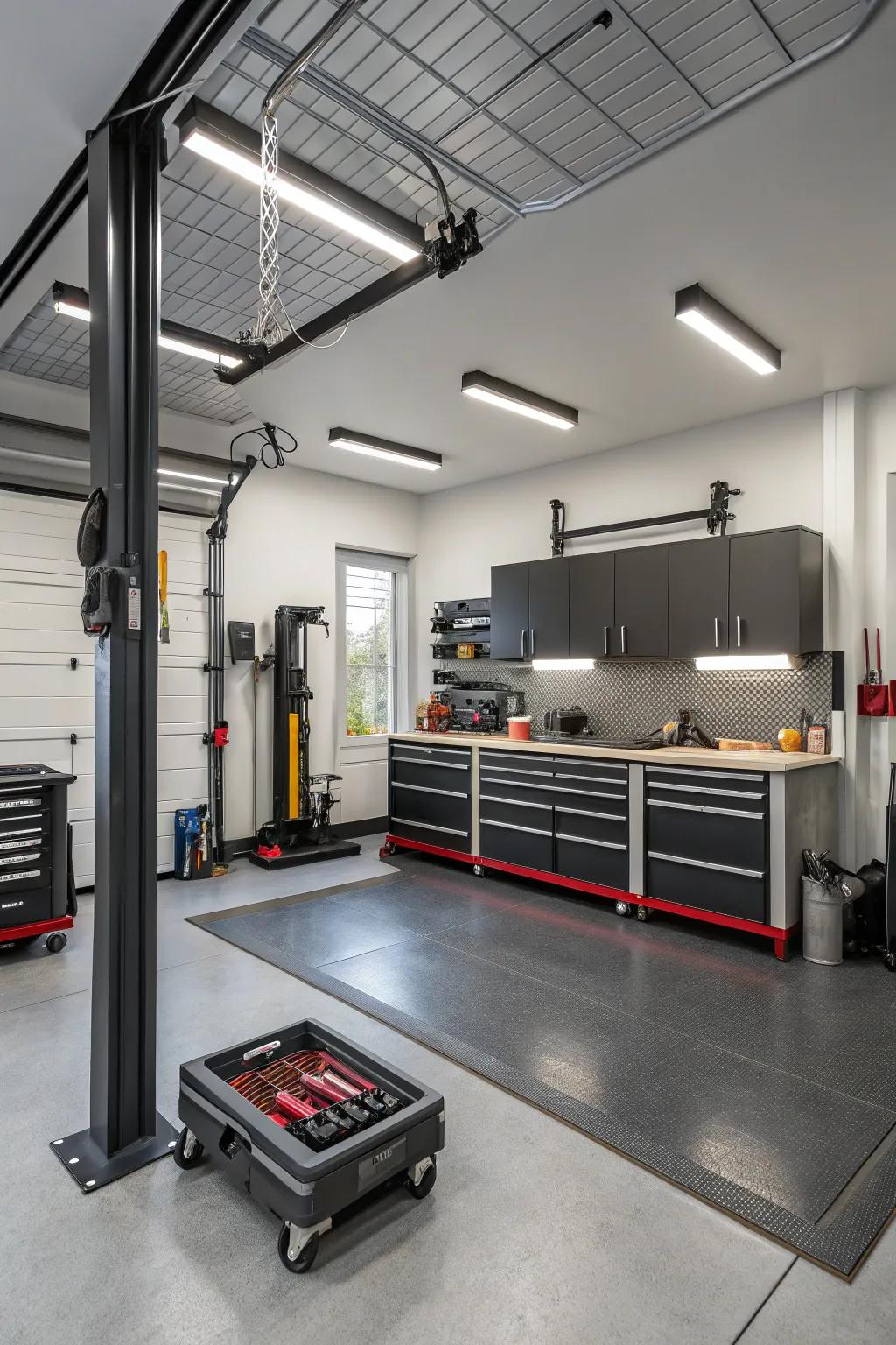 Create customized project areas to enhance garage functionality.