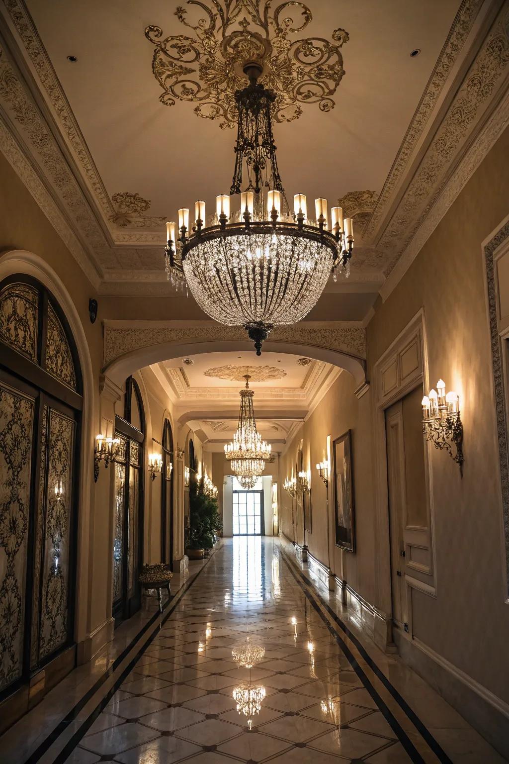 Grandeur luminaires create a lasting impression in hallways.