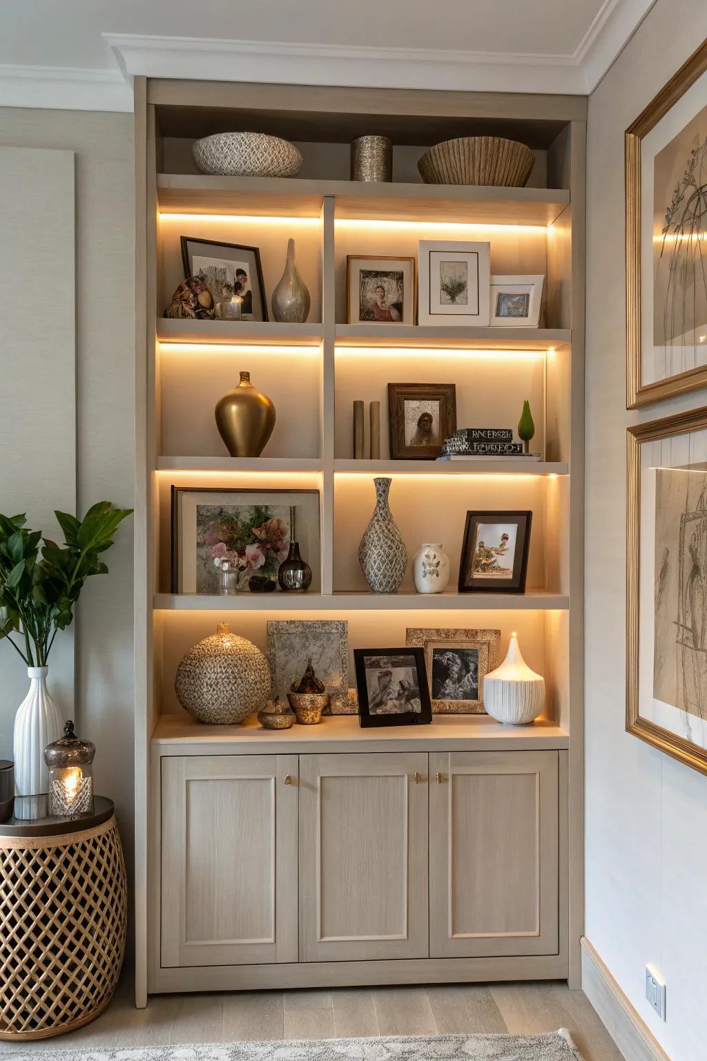Individual embellishments make the display cabinet distinctively yours.