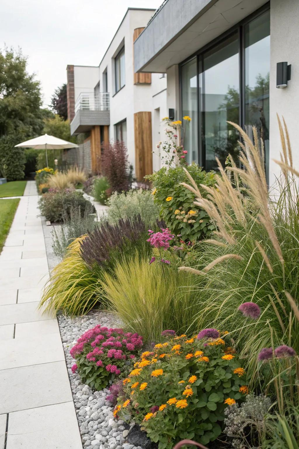 A combination of plant textures cultivates visual intrigue.