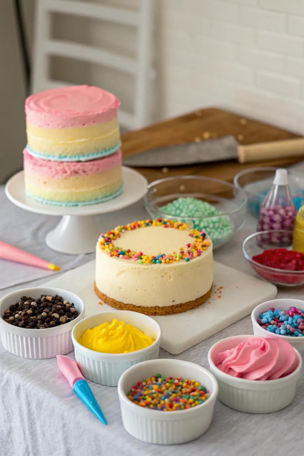 Fun cake designing adds an engaging activity to your tea get-together.
