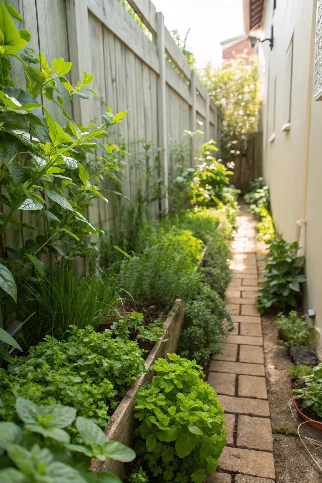 A verdant partition metamorphoses vertical expanse into a thriving garden attribute.