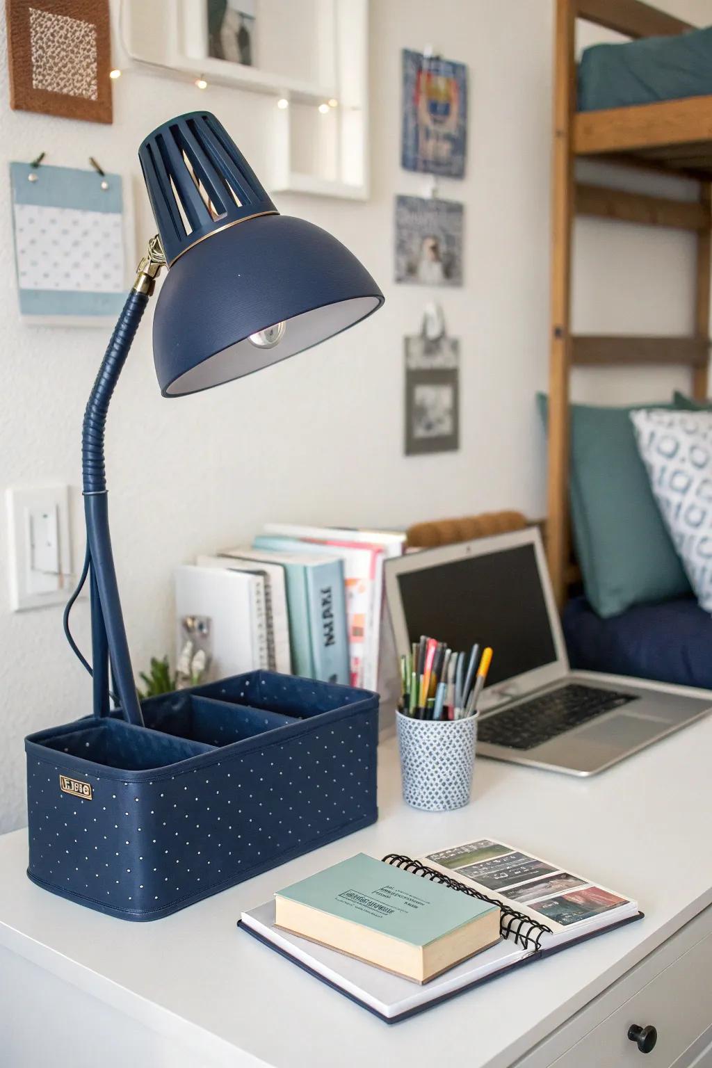 A well-organized study corner promotes productivity and style.
