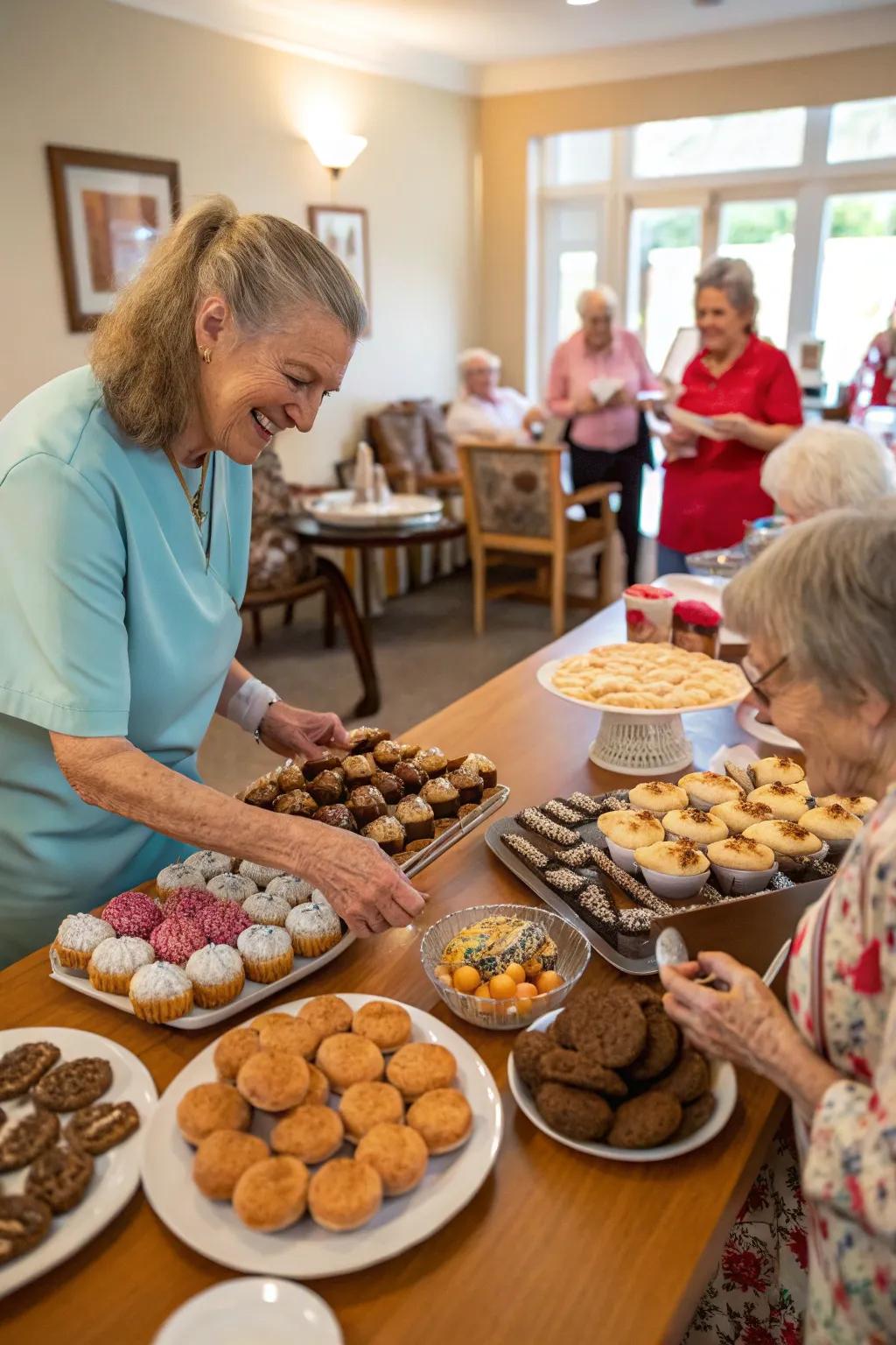 Residents exchange delightful homemade sweets for Valentine’s Day.