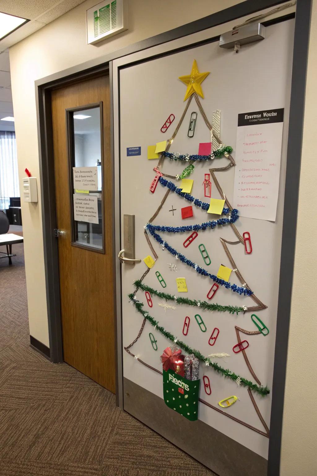 Convert office resources into a festive Christmas tree.