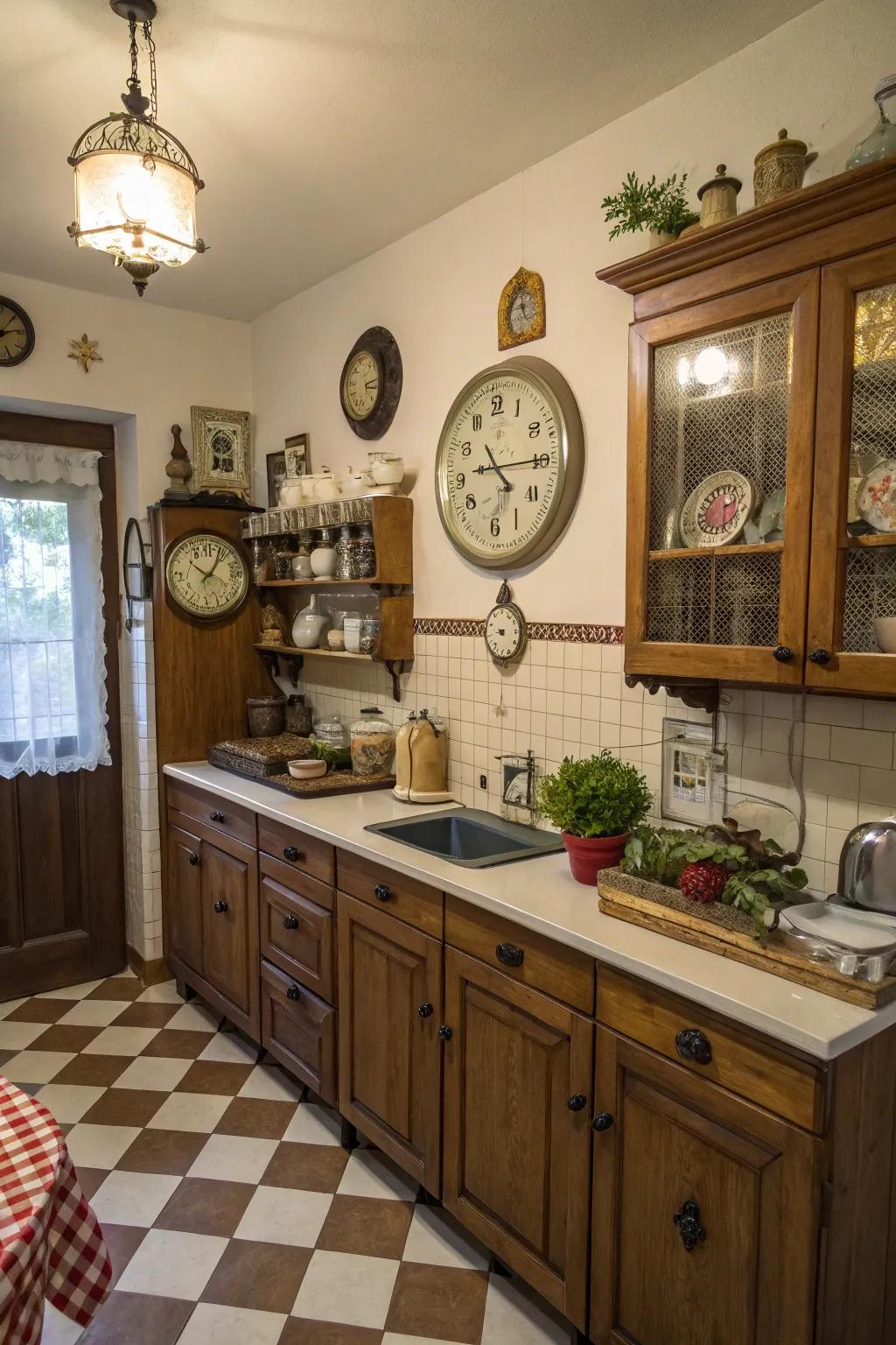 Vintage items infuse the kitchen with personality and history.