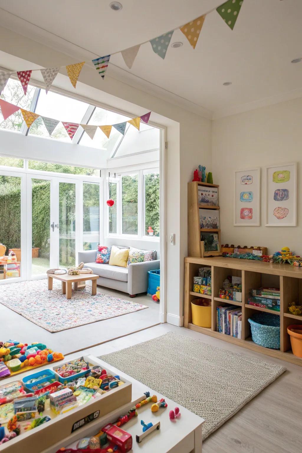 A child-friendly space can make the open house pleasurable for families.