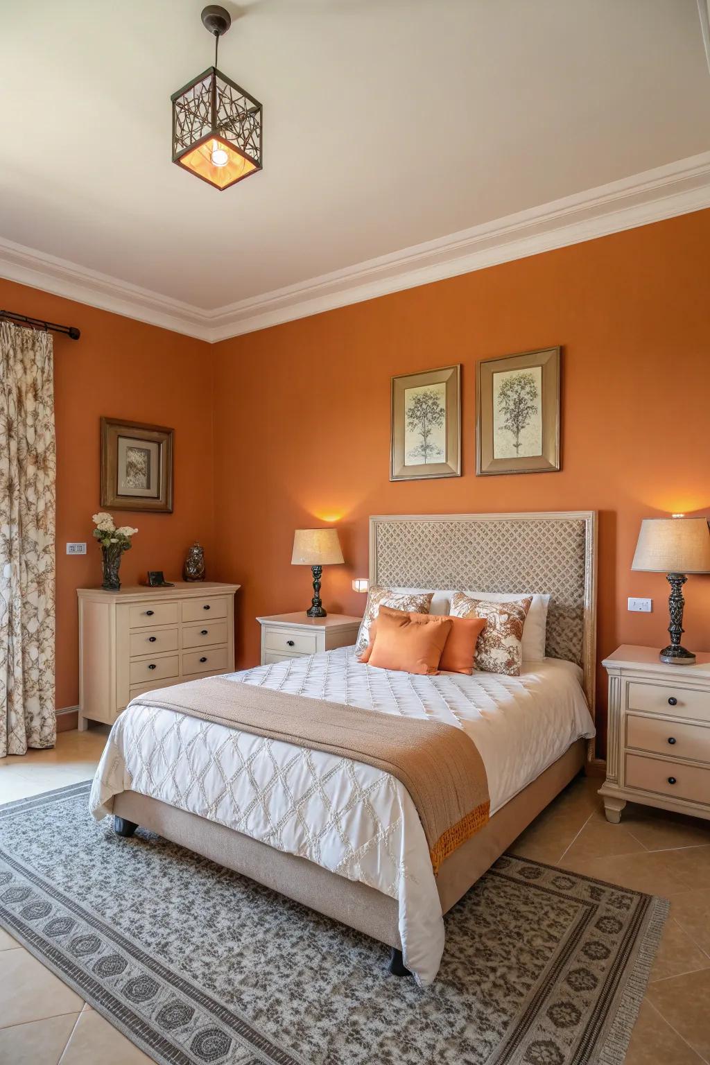Orderly arrangements instill equilibrium to spaces exhibiting bold wall hues.