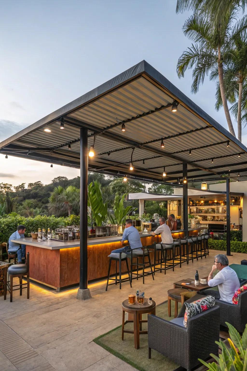 A covered bar, ready for any weather.