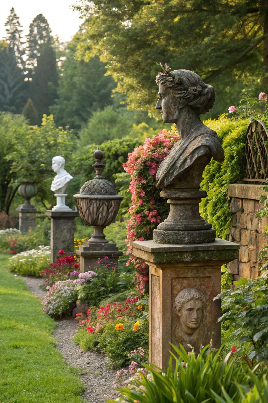 Creative sculptures injecting personality into the garden.