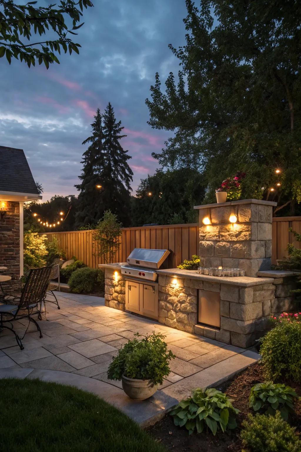 Illuminate your BBQ zone using surrounding illumination for a magical evening.