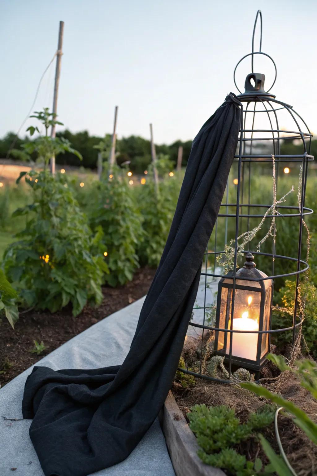 A gothic luminary stand to introduce drama to your Halloween decor.
