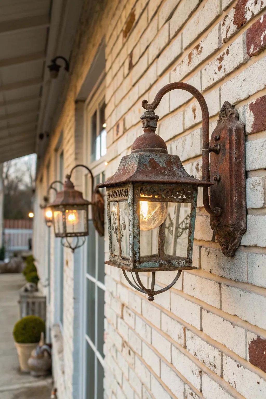 Vintage lights add nostalgic warmth to outdoor settings.