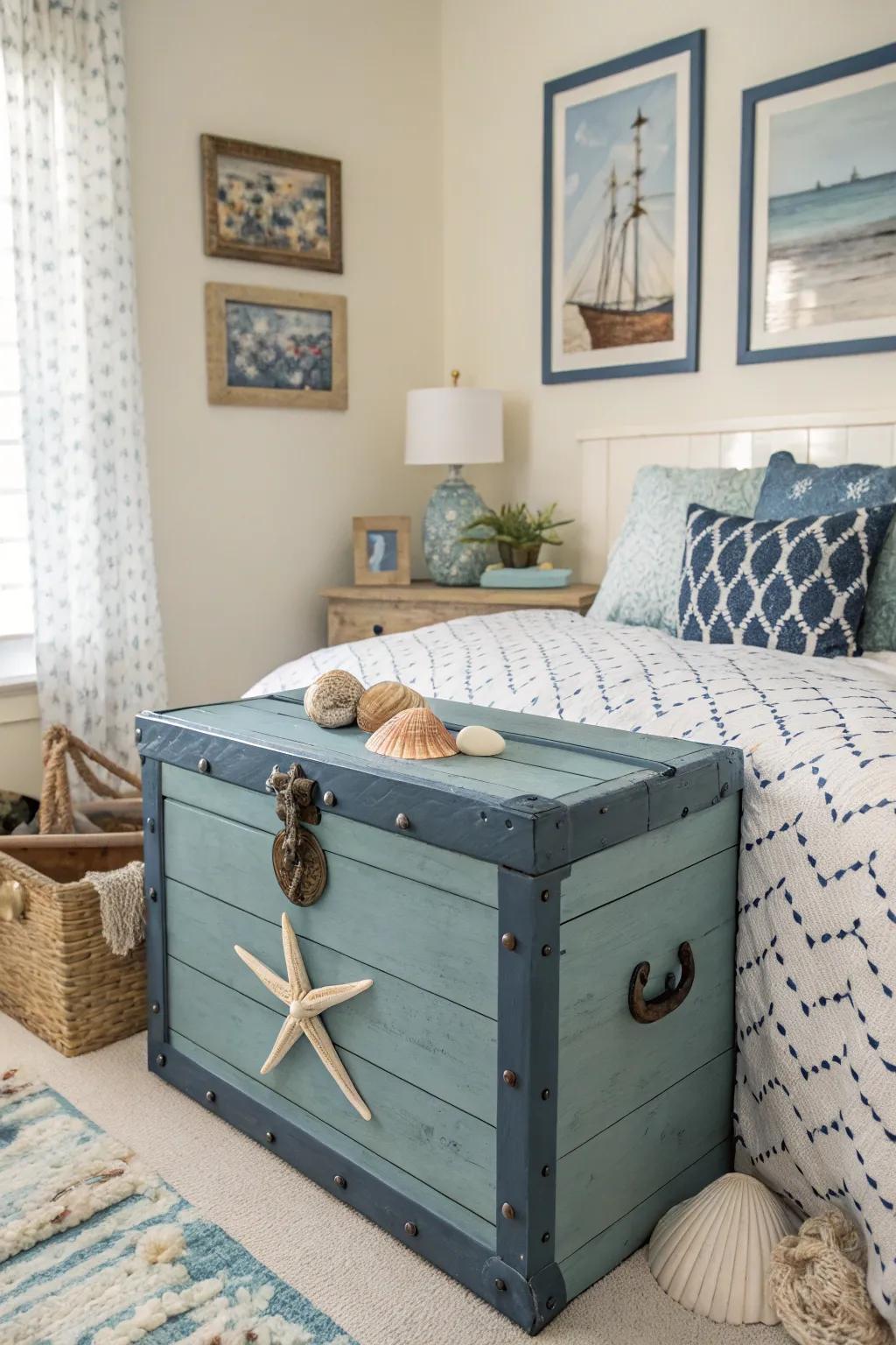 Sea-inspired azure colors for a tranquil coastal vibe.
