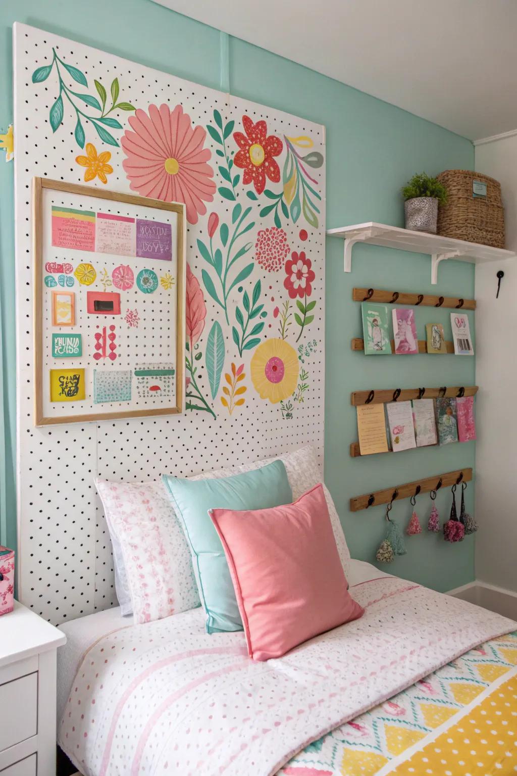 Enhance your room with handmade pegboard decor.