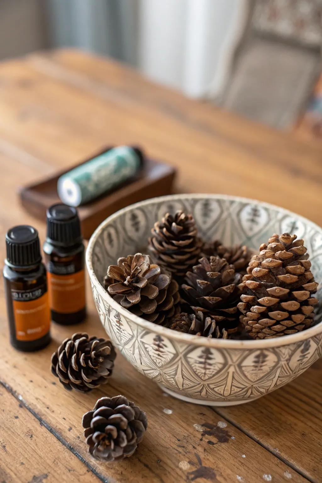 Scented pinecones add a fragrant dimension to gardens.