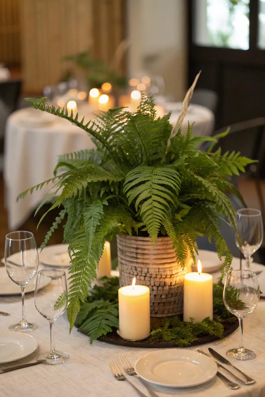Elevate your dining setting with a stunning plant centerpiece.