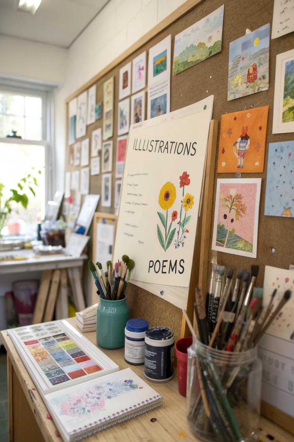 Blend art with verse to create a mesmerizing display.