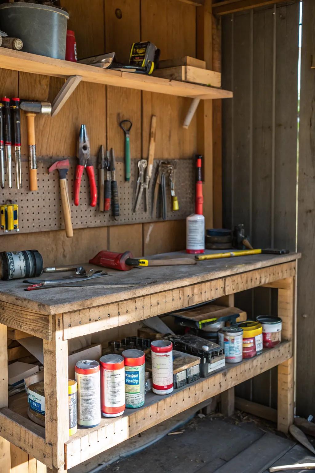 Built in storage optimizes your work station.