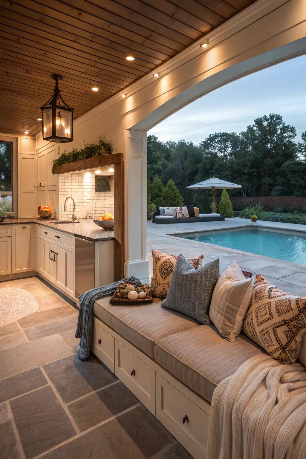 A cozy recess introduces comfort and relaxation.