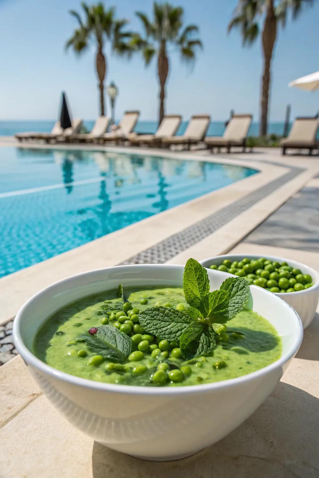 Surprise your taste buds with chilled pea and mint soup.