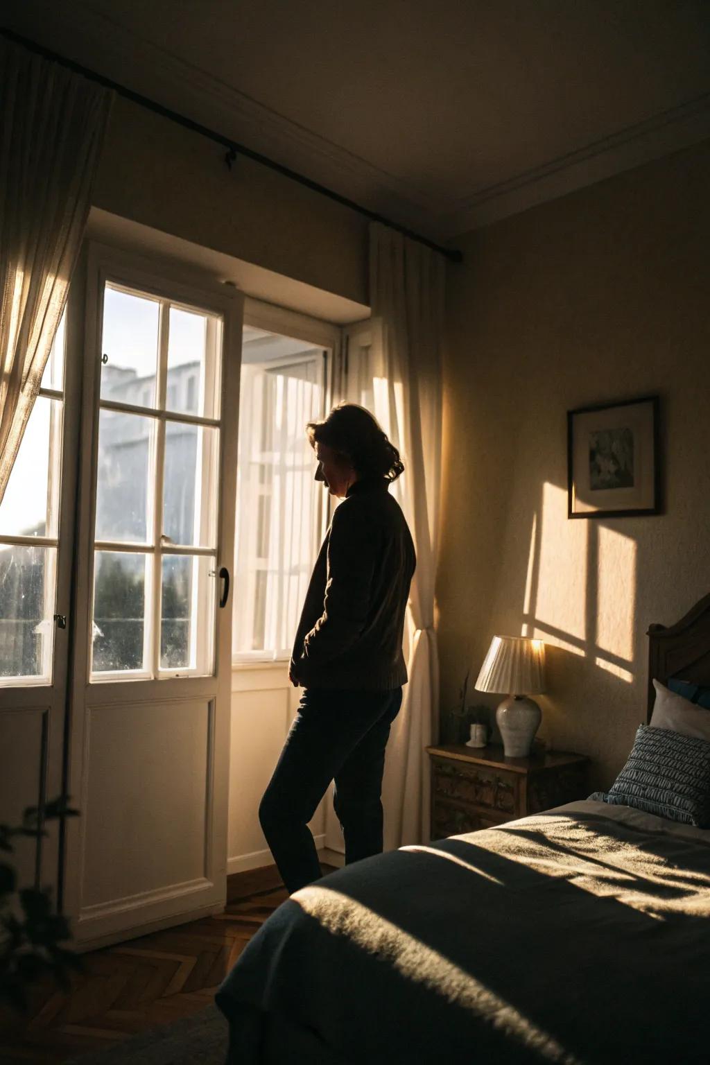 Shadows inject a striking and artistic element into bedroom photos.