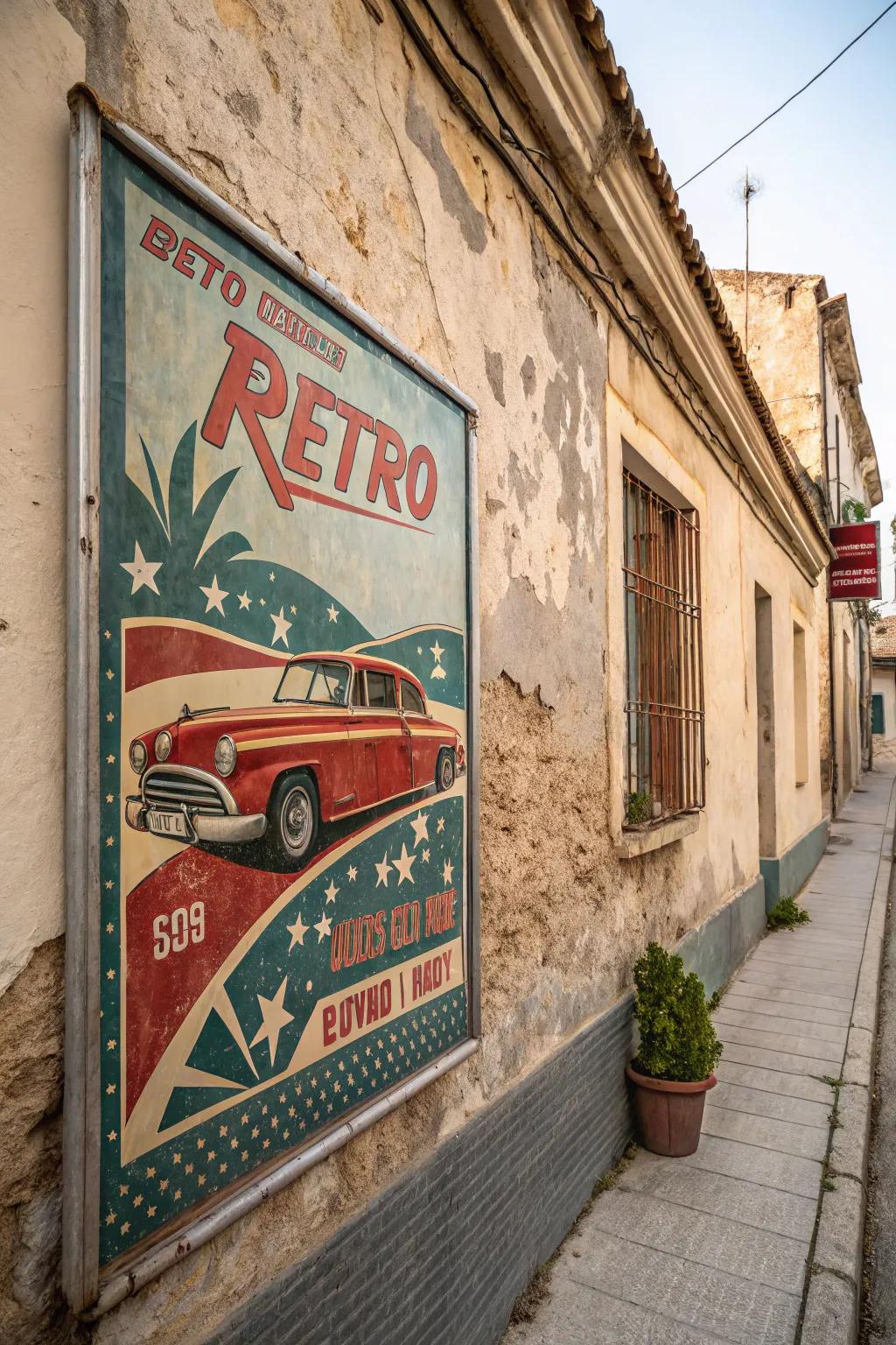 Retro posters offer a timeless attraction for any setting.