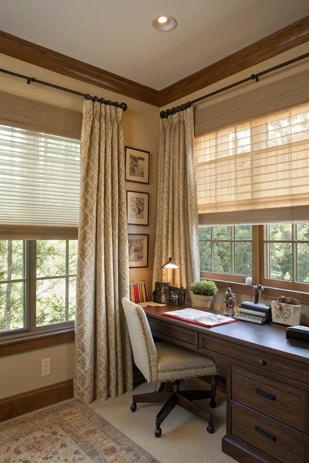 Superimposed window solutions deliver versatile style and privacy control.