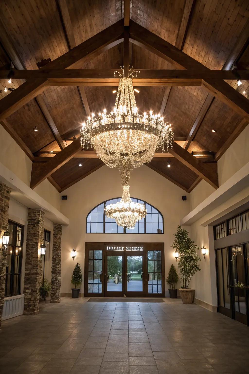 Make a statement with a creative chandelier.