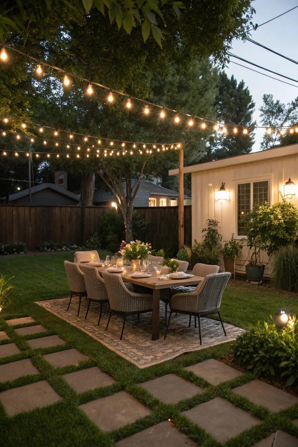 Outdoor dining areas fashion the perfect setting for open-air meals.
