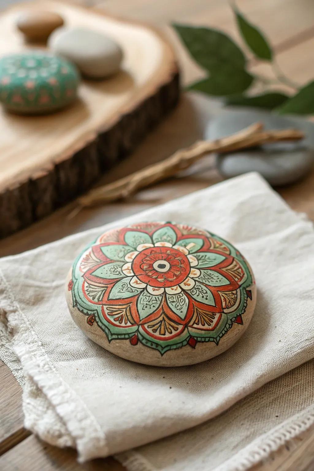 Find your inner peace with mandala stone painting, where simplicity meets mindful artistry.