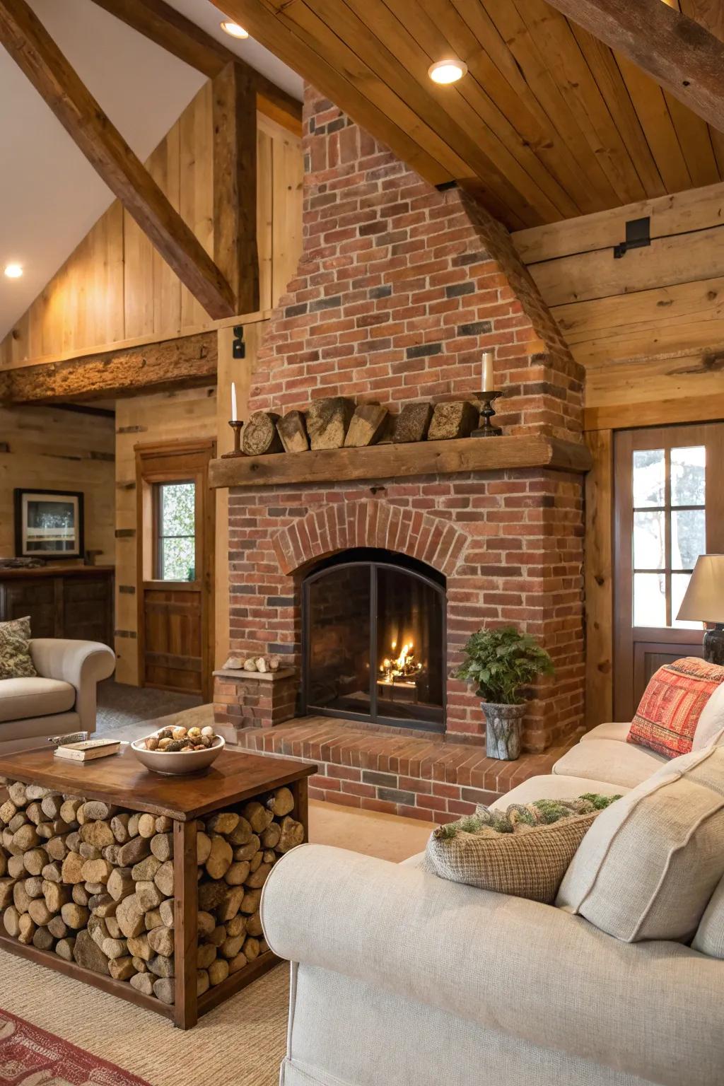 Your fireplace gains utility and style from concealed stockpiling.
