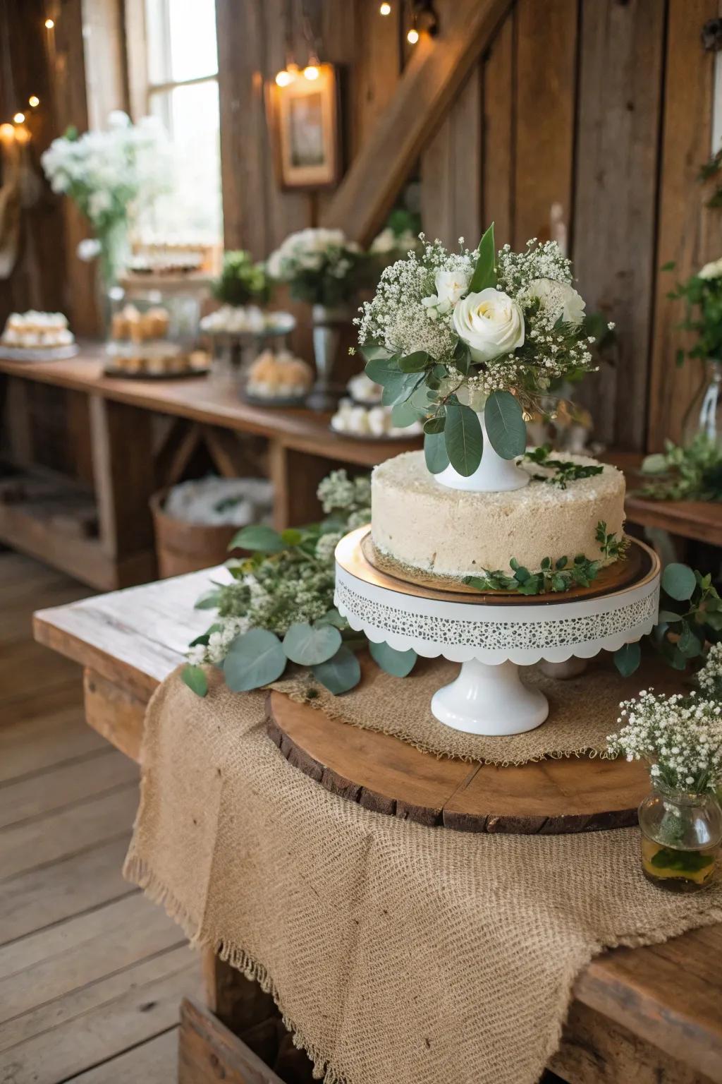 A canvas runner marries the countryside cake exhibition together.