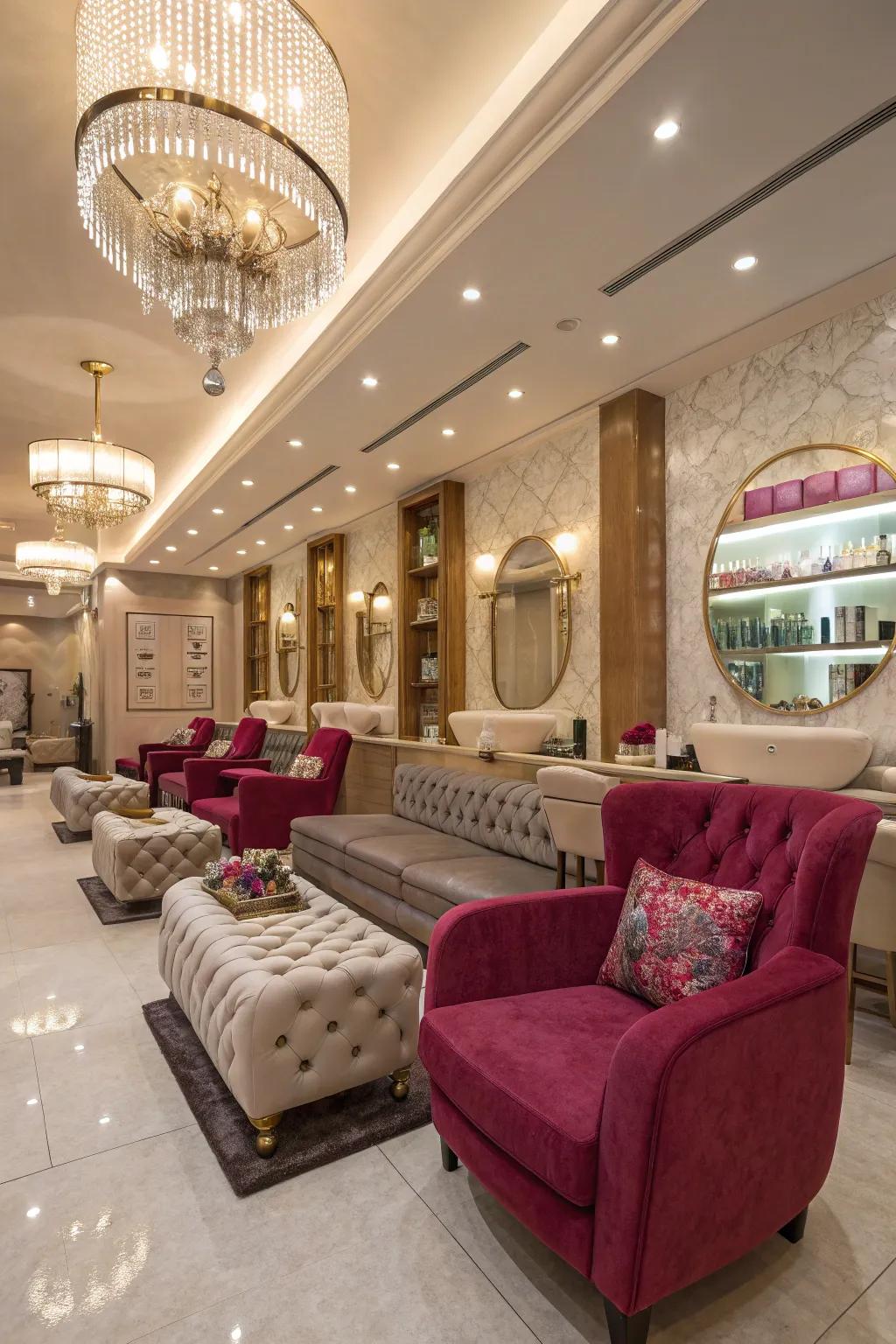 Premium seating ensuring comfort and flair for clients.