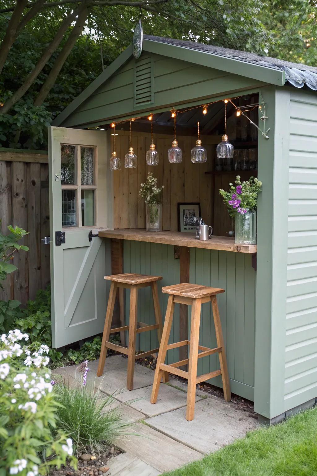 A mini bar setup perfect for outdoor relaxation.