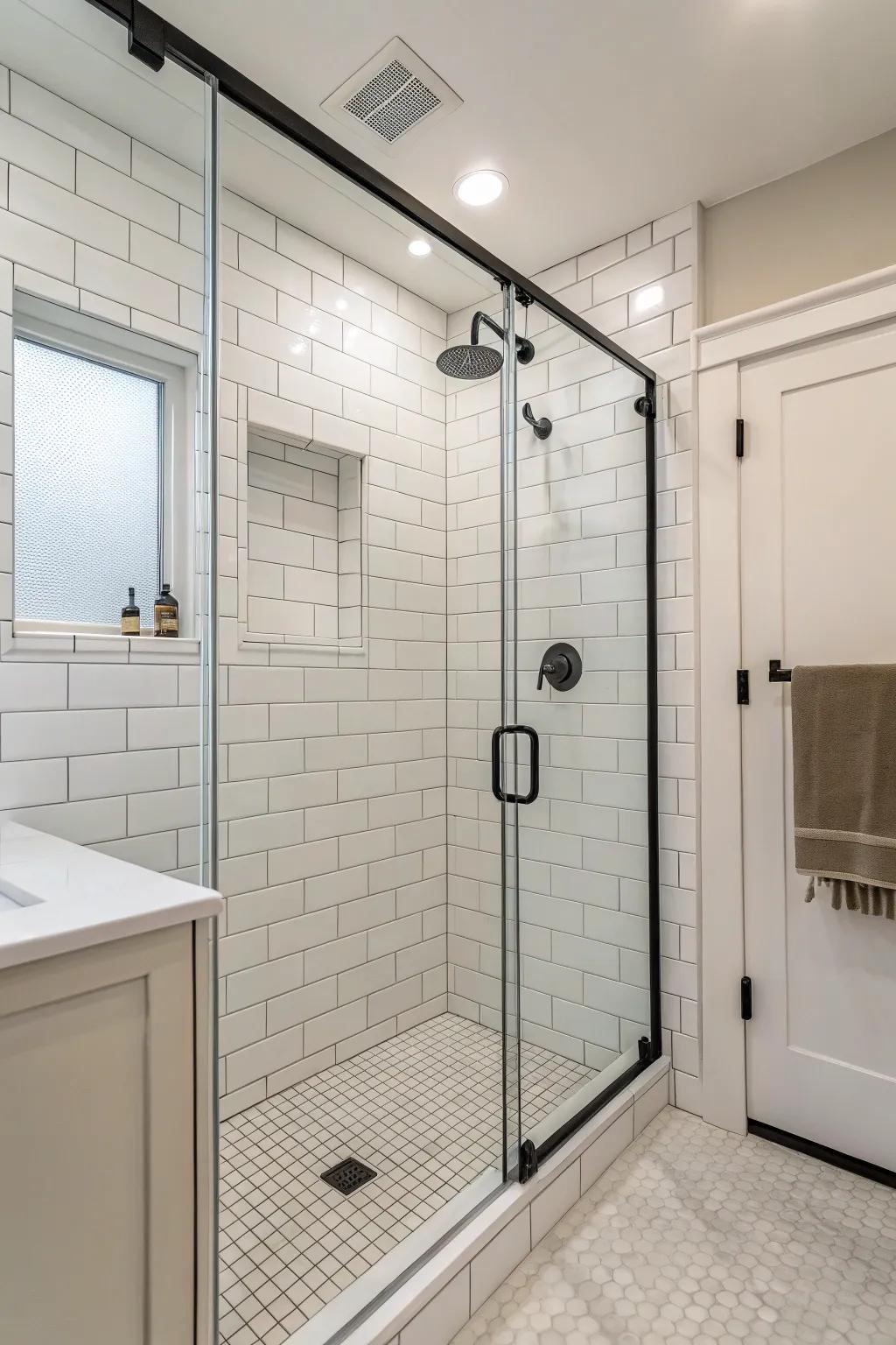 Simplicity and tranquility define this minimalist shower.